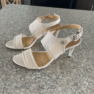 White Michael Kors Heeled Sandals
